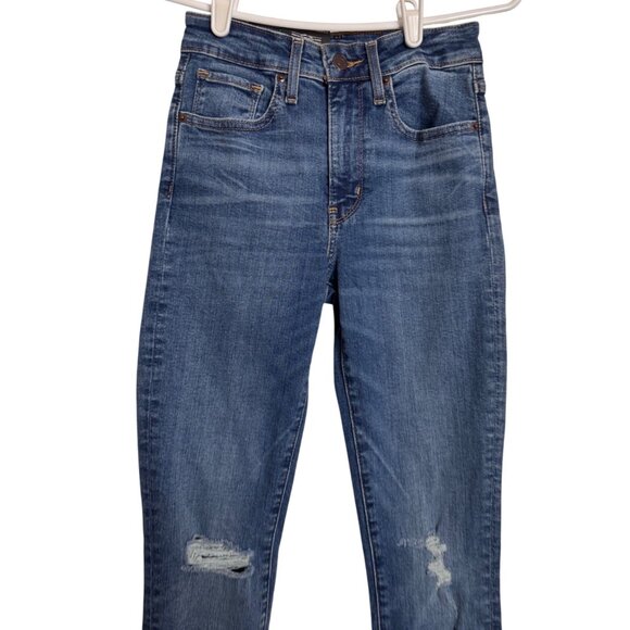 Levi's 721 High Rise Skinny Distressed Jeans Size 24/30 Stretchy Denim NWT $98 - Picture 12 of 13